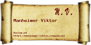 Manheimer Viktor névjegykártya